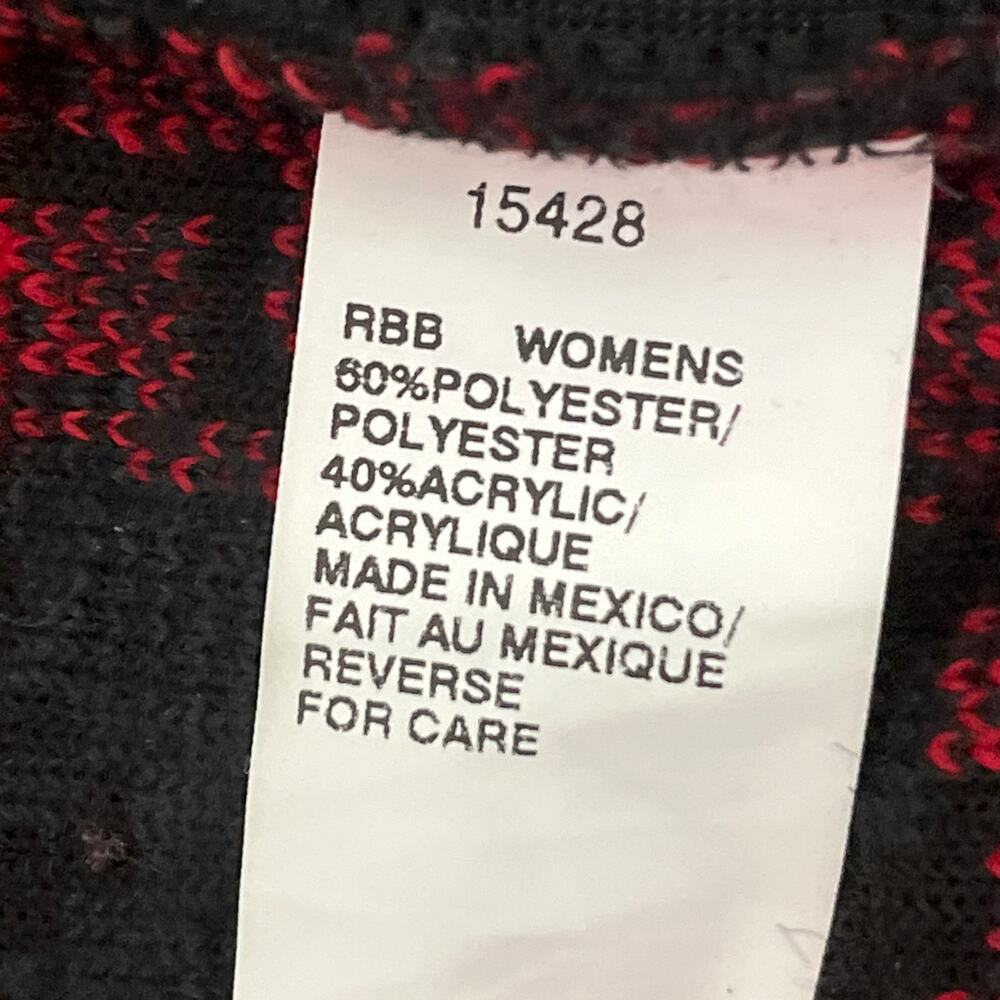 Woolrich Fleece Vest Buffalo Check Women’s Sz M Collar Zip Red Black Outerwear - Picture 8 of 12
